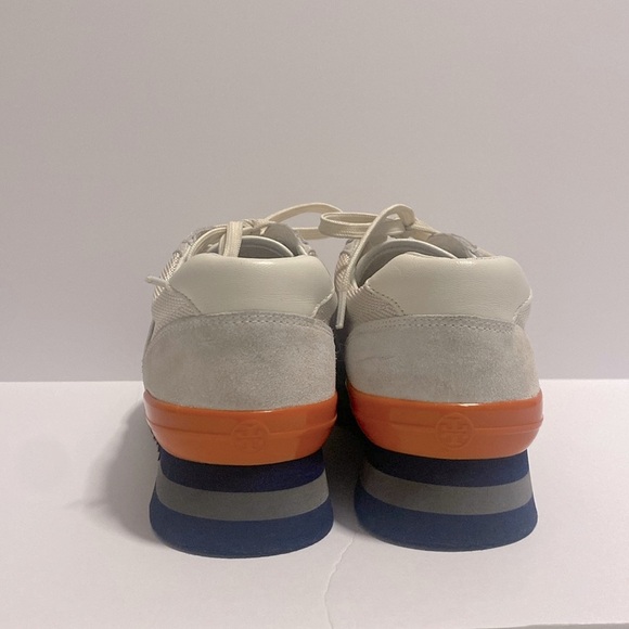 Tory Burch Color Block Orange & Cream Sneakers | Size: 7.5 - Picture 6 of 13